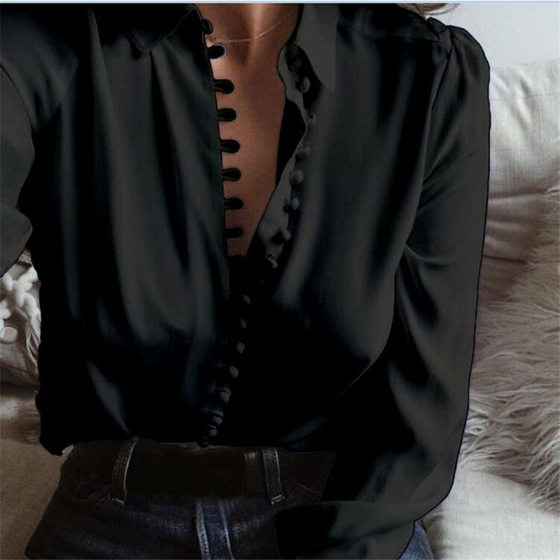 Solid Women's Shirt - Office Fashion Spring Dress