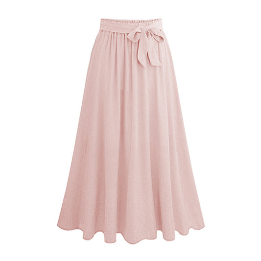 Plus Size Summer Women's Ruffle Hem Midi Skirt